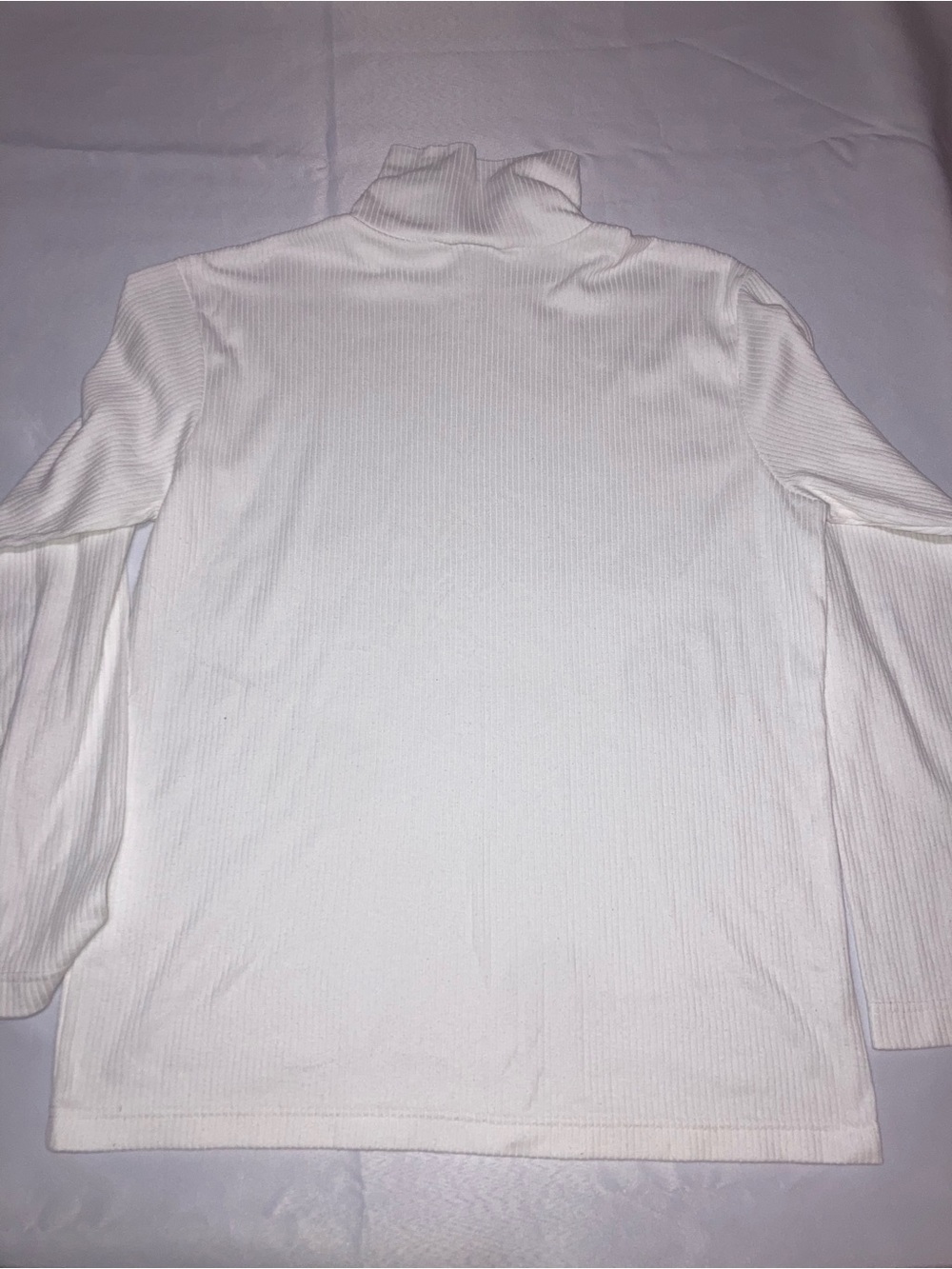 Bobbie Brooks Classic White Ribbed Turtleneck Sweater - Picture 2 of 5
